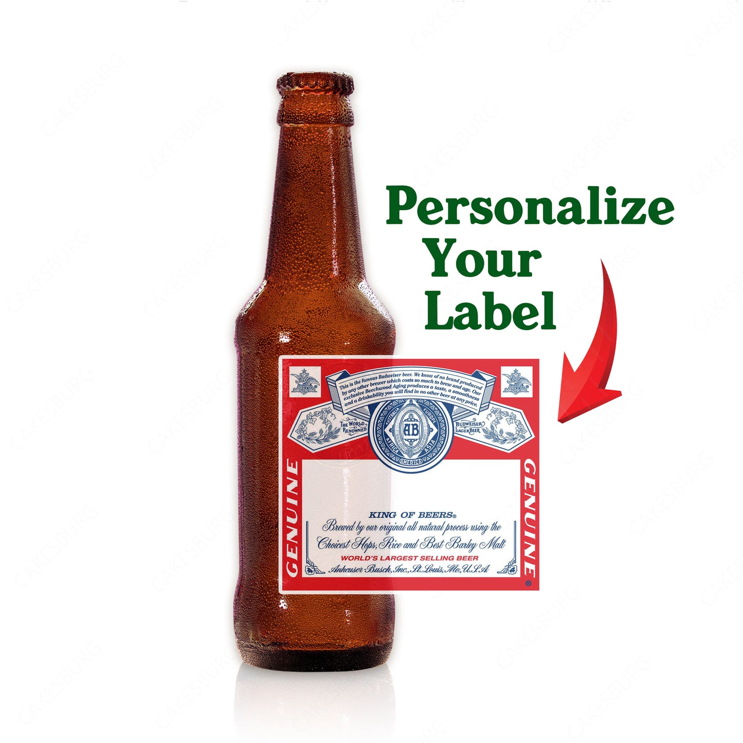 Personalised Edible Brown Czech Style Beer Bottle Cake Topper