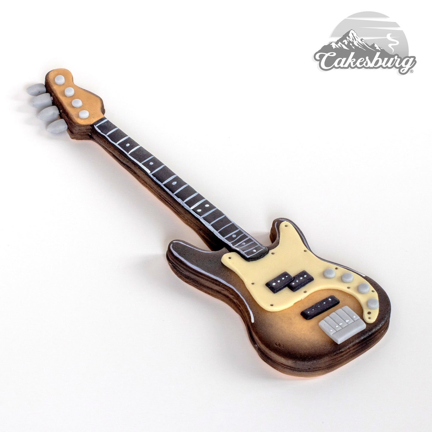 Edible Fondant Bass Guitar Cake Topper and Personalised Amp face