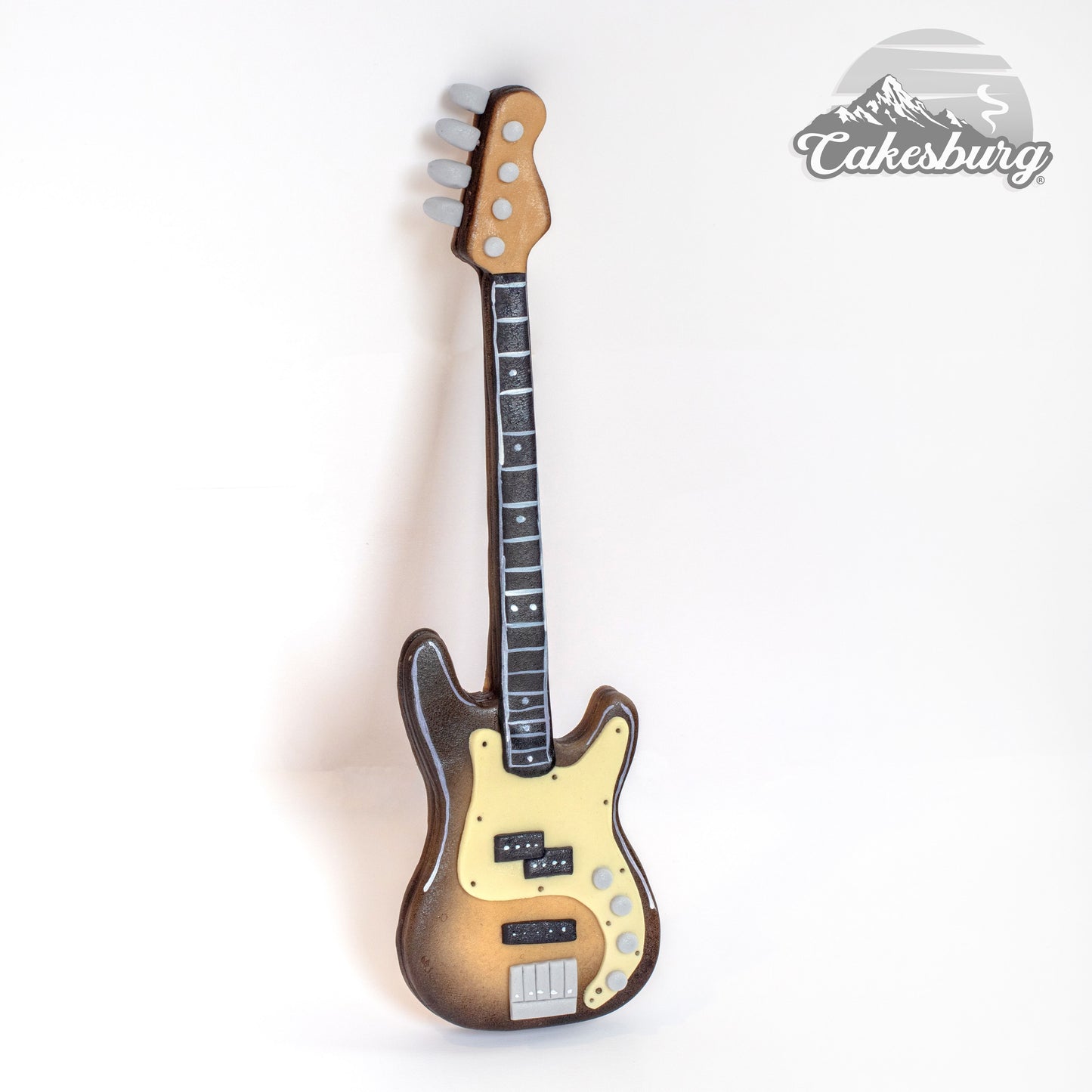 Edible Fondant Bass Guitar Cake Topper and Personalised Amp face