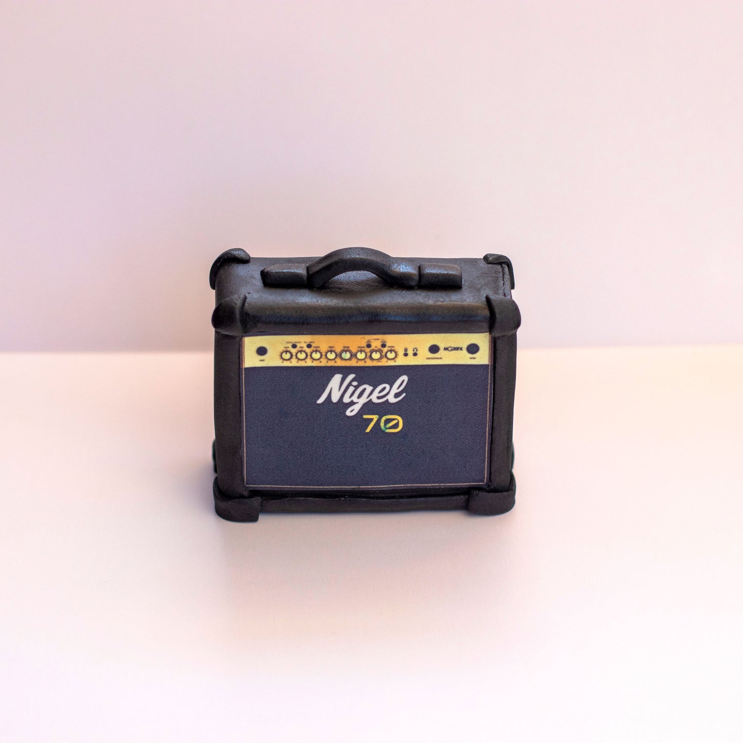 Edible Fondant Bass Guitar and Amp Cake Topper