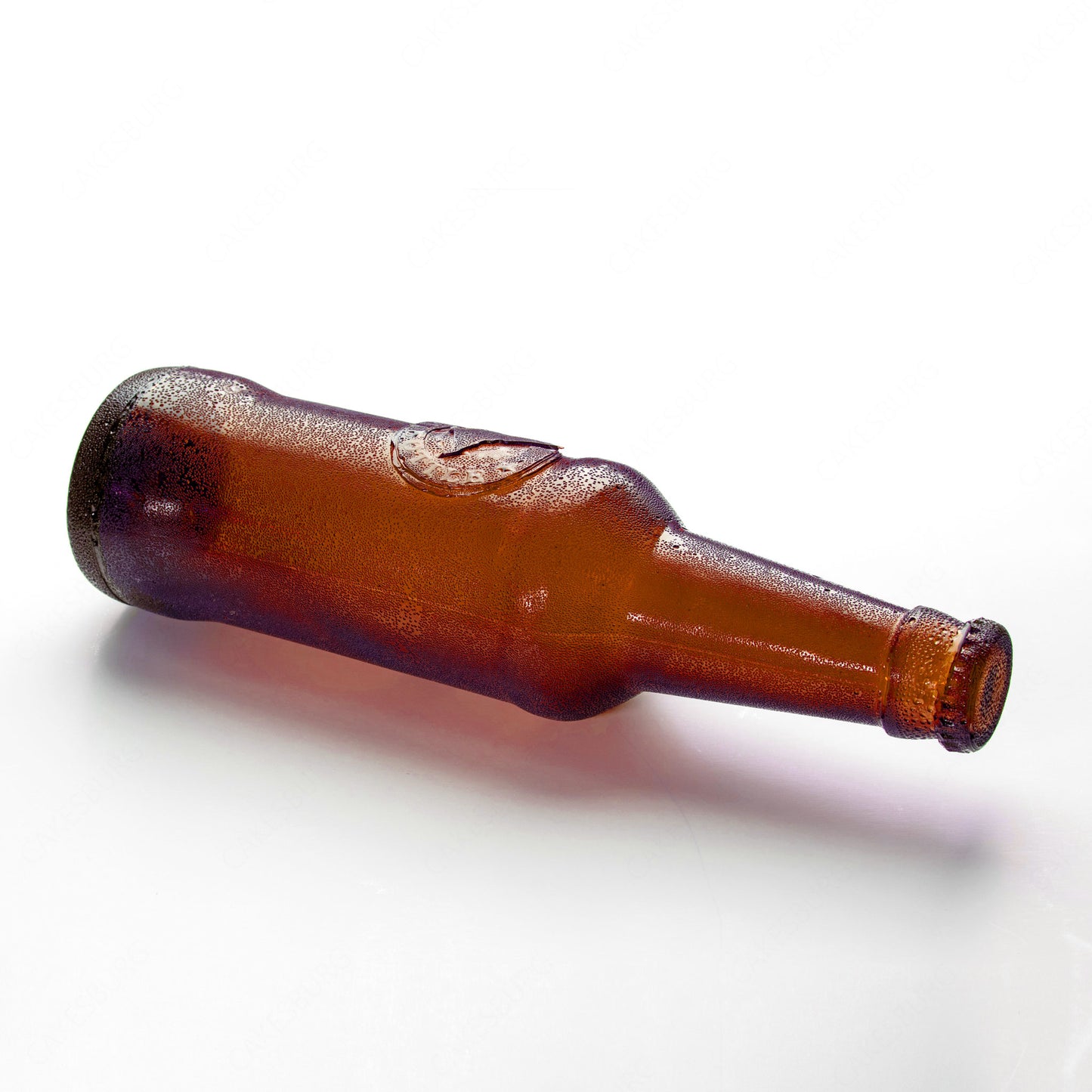 Edible Sugar Full Size Brown Beer Bottle Cake Topper