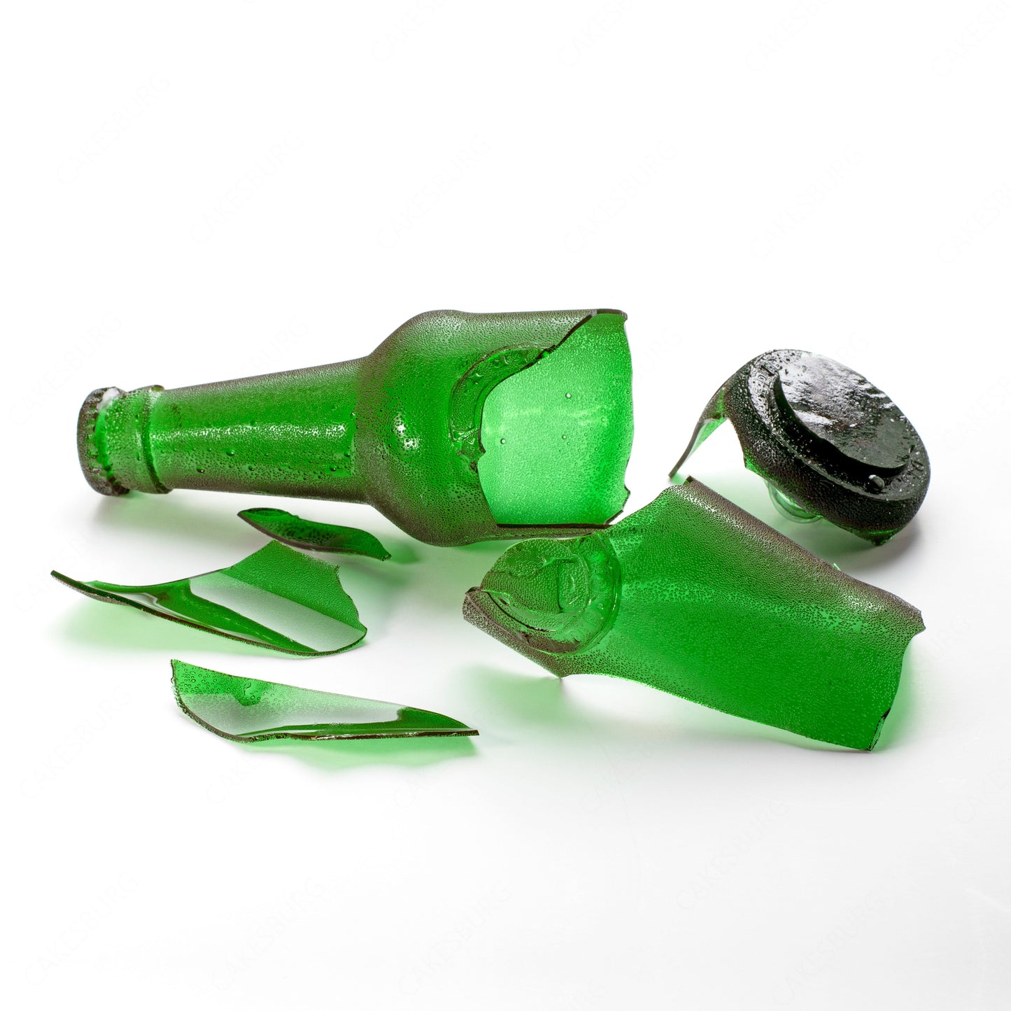 Edible Sugar Green Beer Bottle Cake Topper (2-Pack)