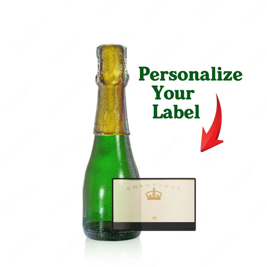 Personalised Edible Half-Height Green Champagne Bottle Cake Topper