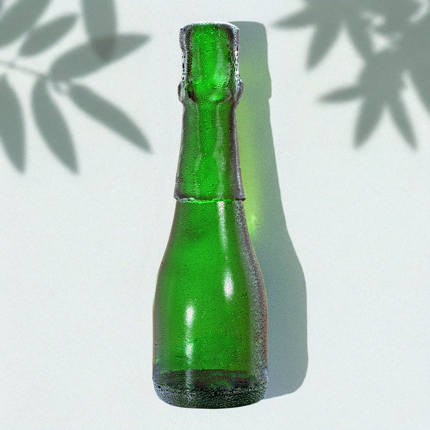 Edible Sugar Half-Height Green Champagne Bottle Cake Topper