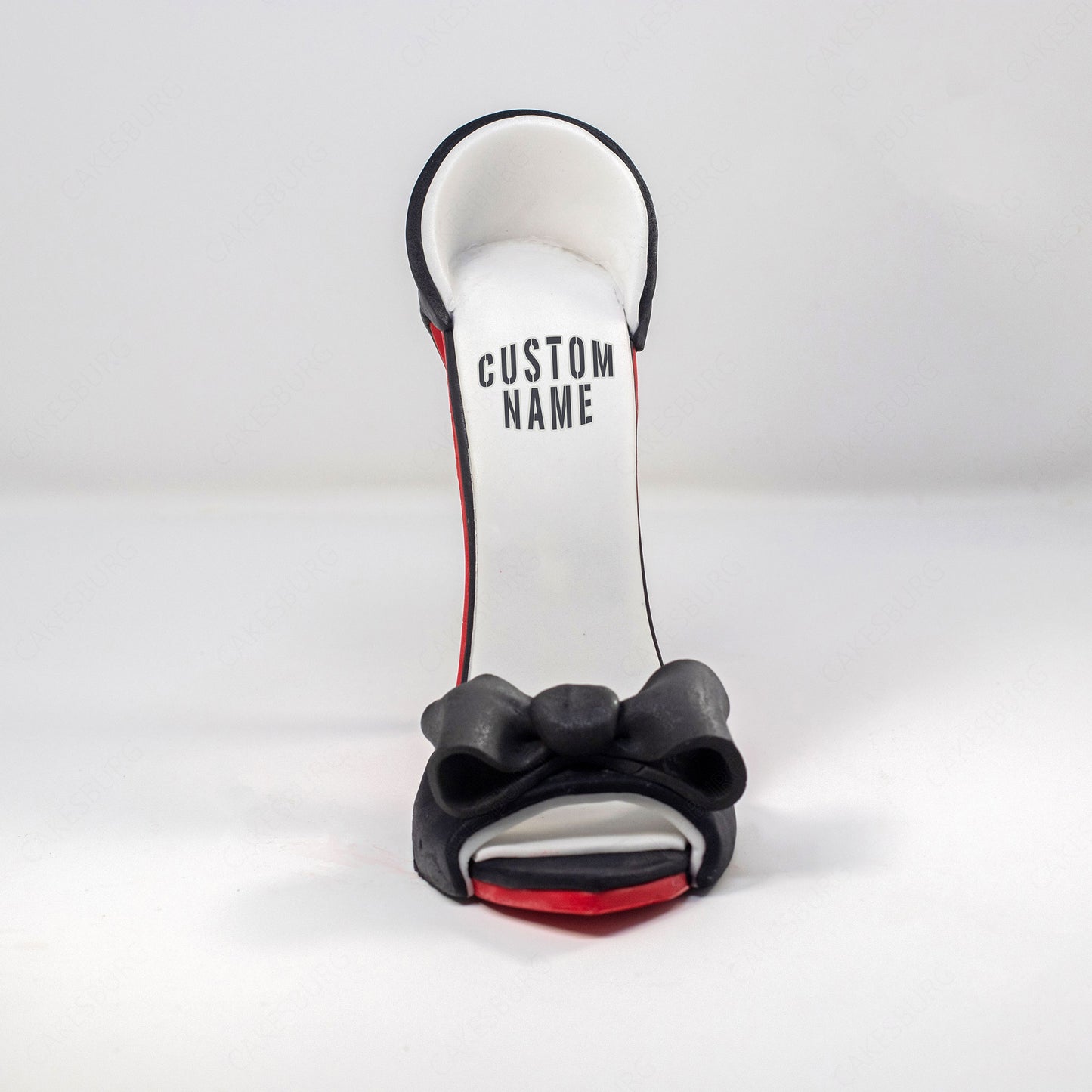 Edible Large Sugar Fondant Black High Heel Shoe Cake Topper