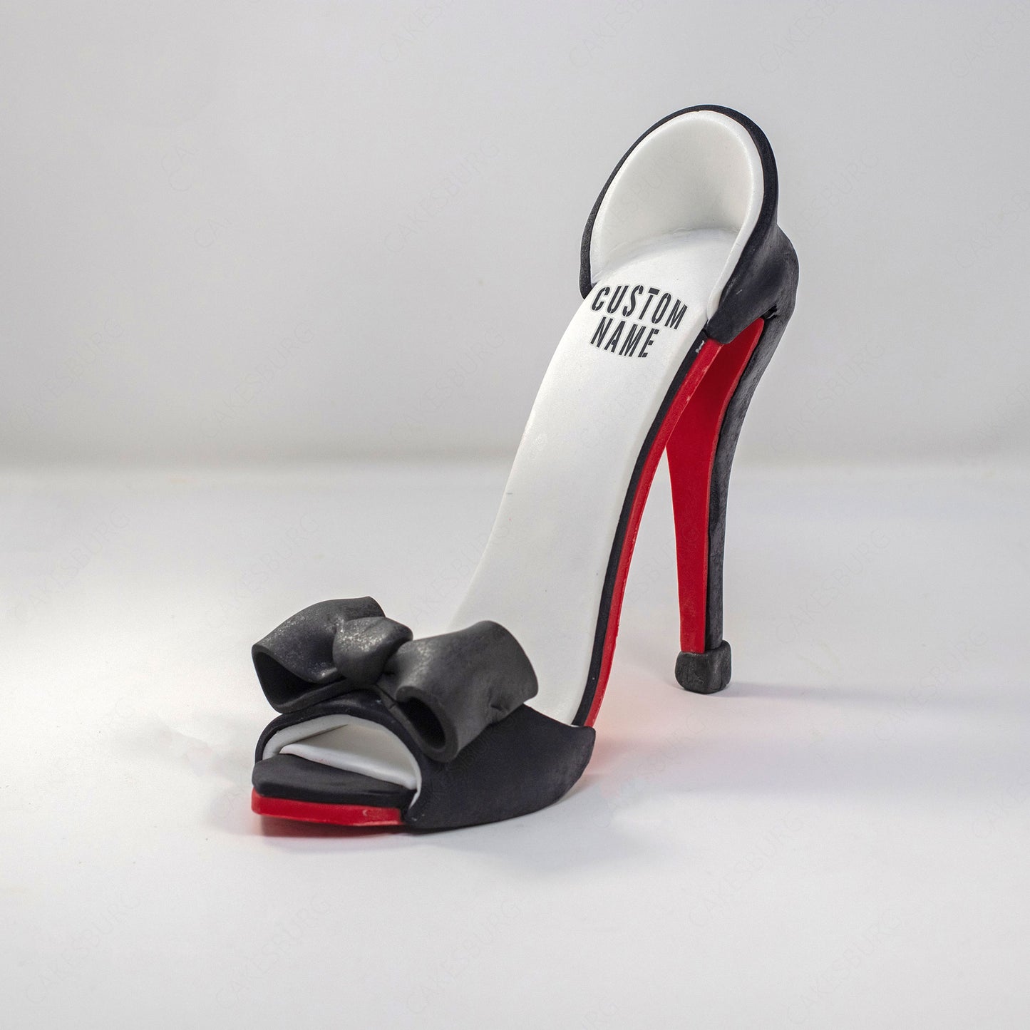 Edible Large Sugar Fondant Black High Heel Shoe Cake Topper