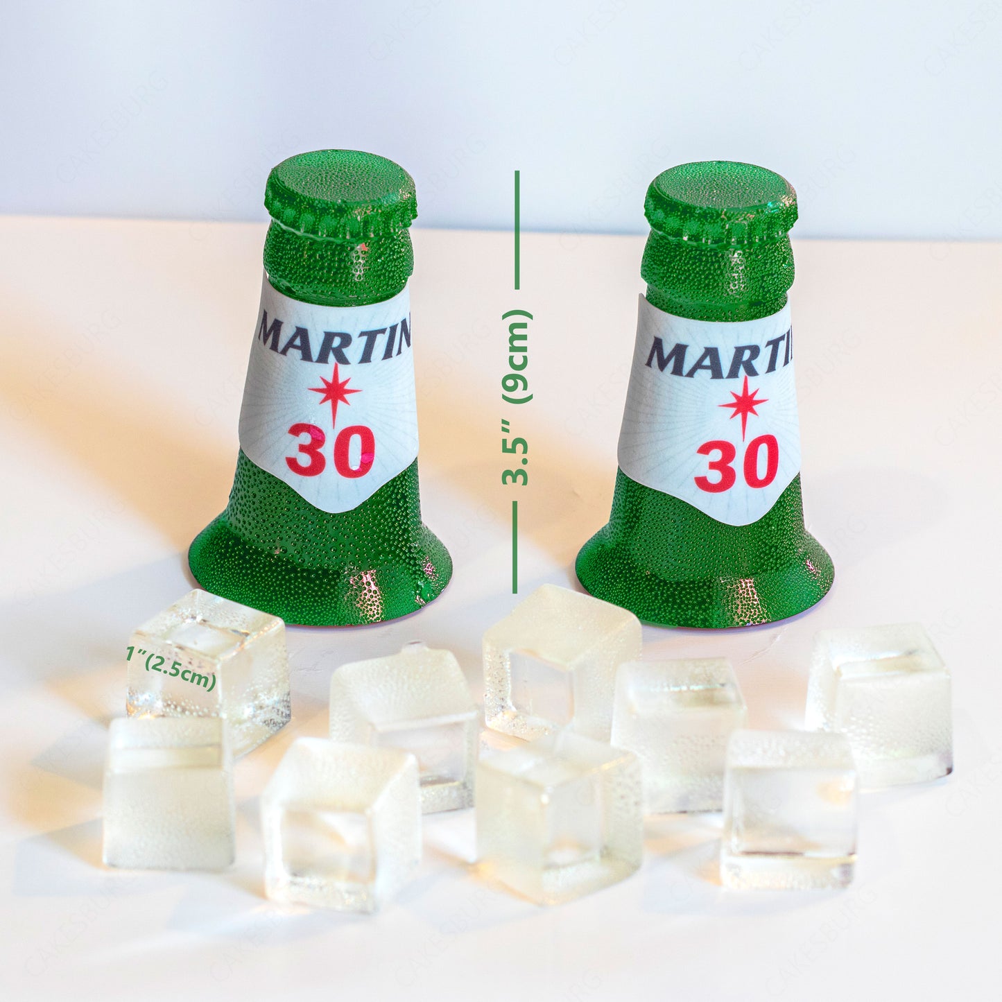 Edible Sugar Beer Bottle Neck Cake Topper Set