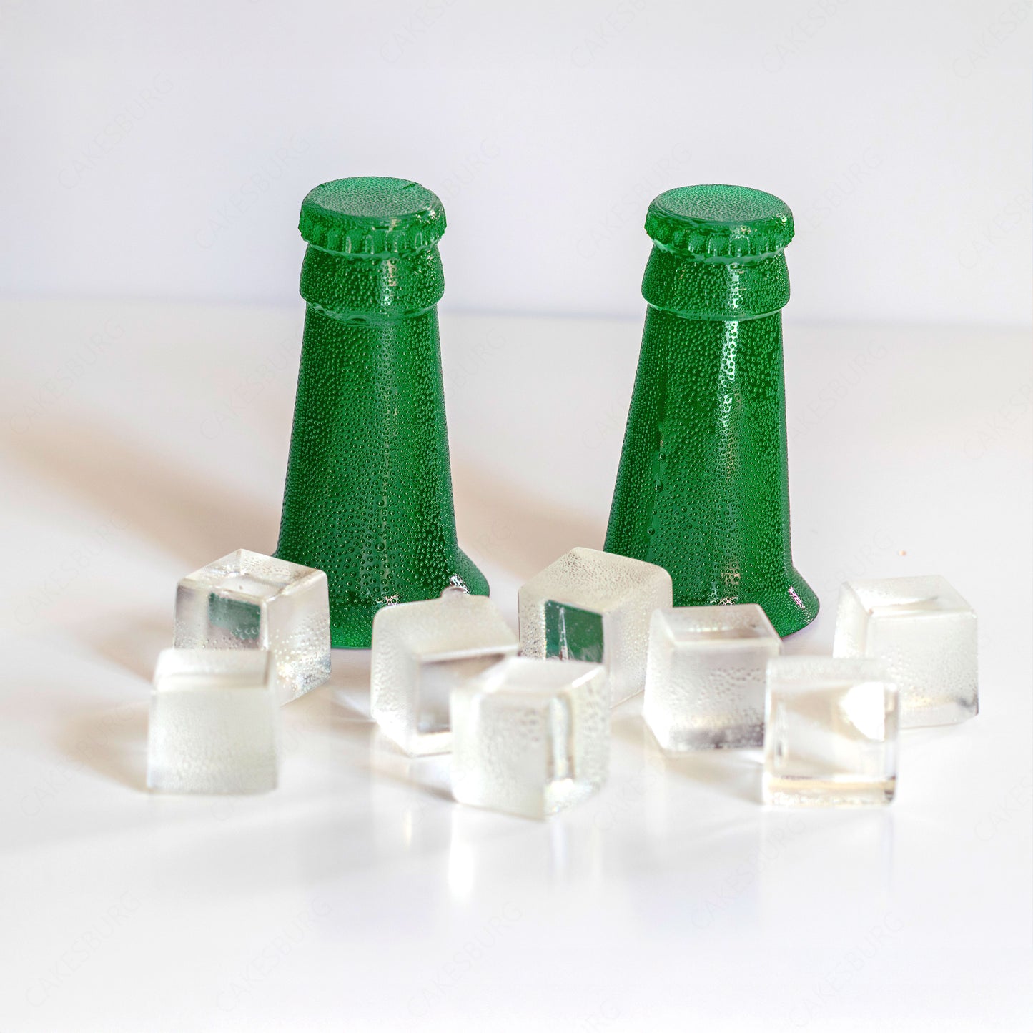 Edible Sugar Beer Bottle Neck Cake Topper Set
