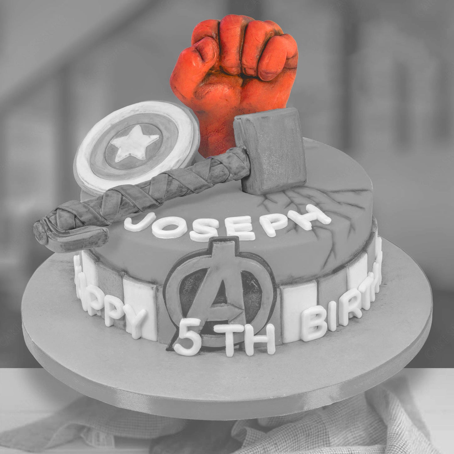 Edible Fondant Red Fist Cake Topper