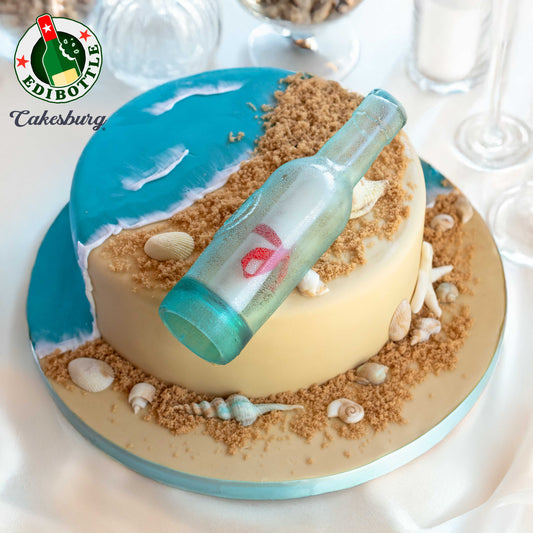 EdiBottle⢠Edible Sugar āMessage in a Bottleā Cake Topper