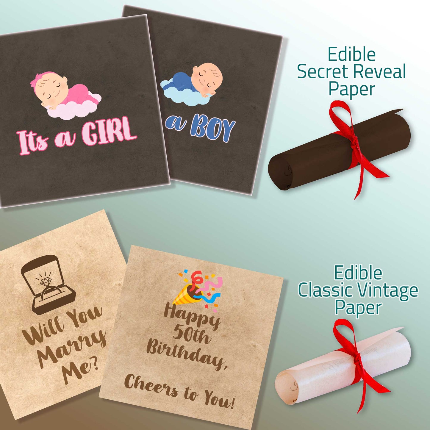 EdiBottle™ Edible Sugar “Message in a Bottle” Cake Topper