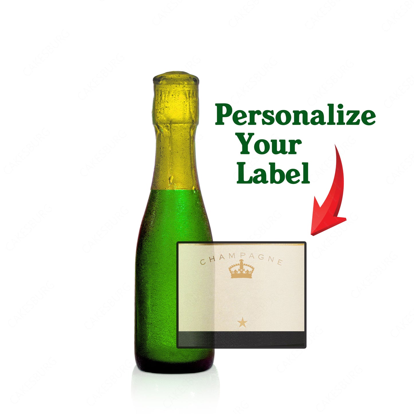 Personalised Edible Mini Champagne Bottle Cake Topper