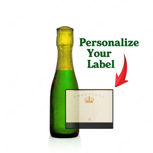 Personalised Edible Mini Champagne Bottle Cake Topper