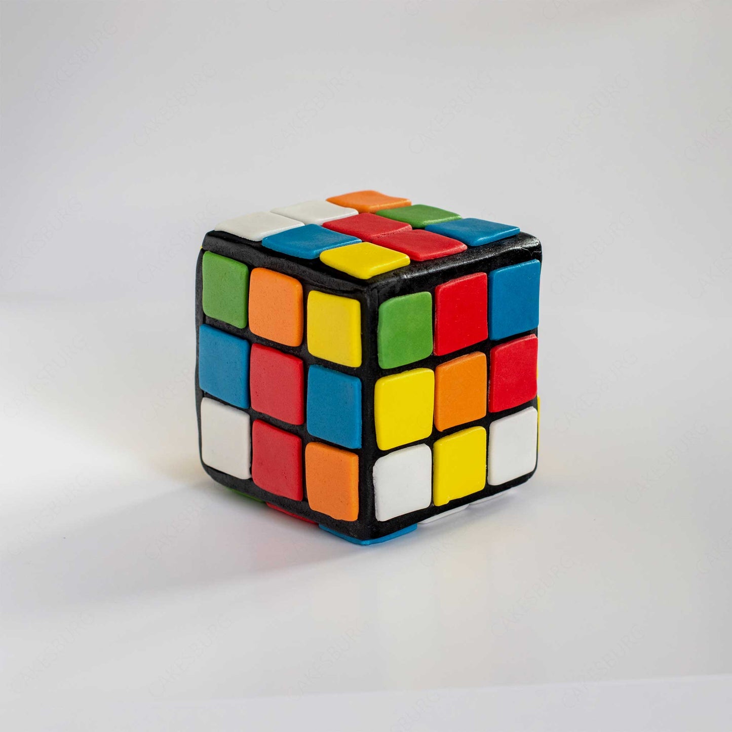 Edible Fondant Colour Puzzle Cube Cake Topper