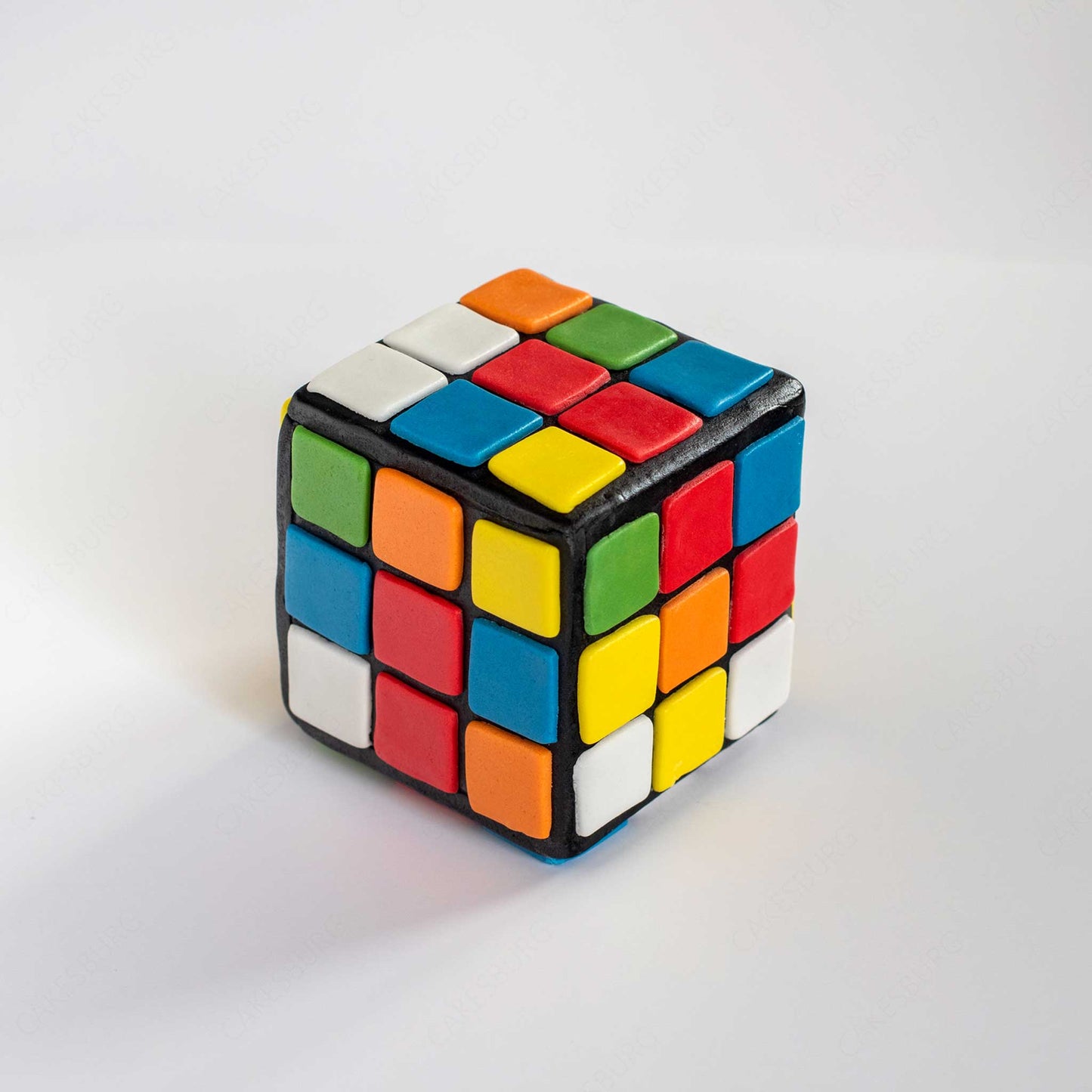 Edible Fondant Colour Puzzle Cube Cake Topper