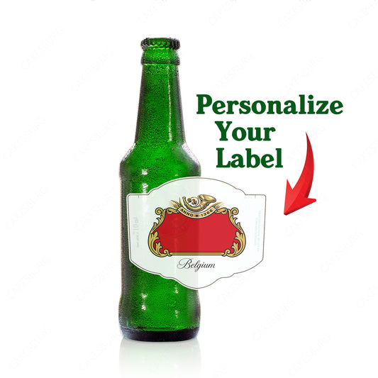 Personalised Edible Green Belgian Style Beer Bottle Cake Topper