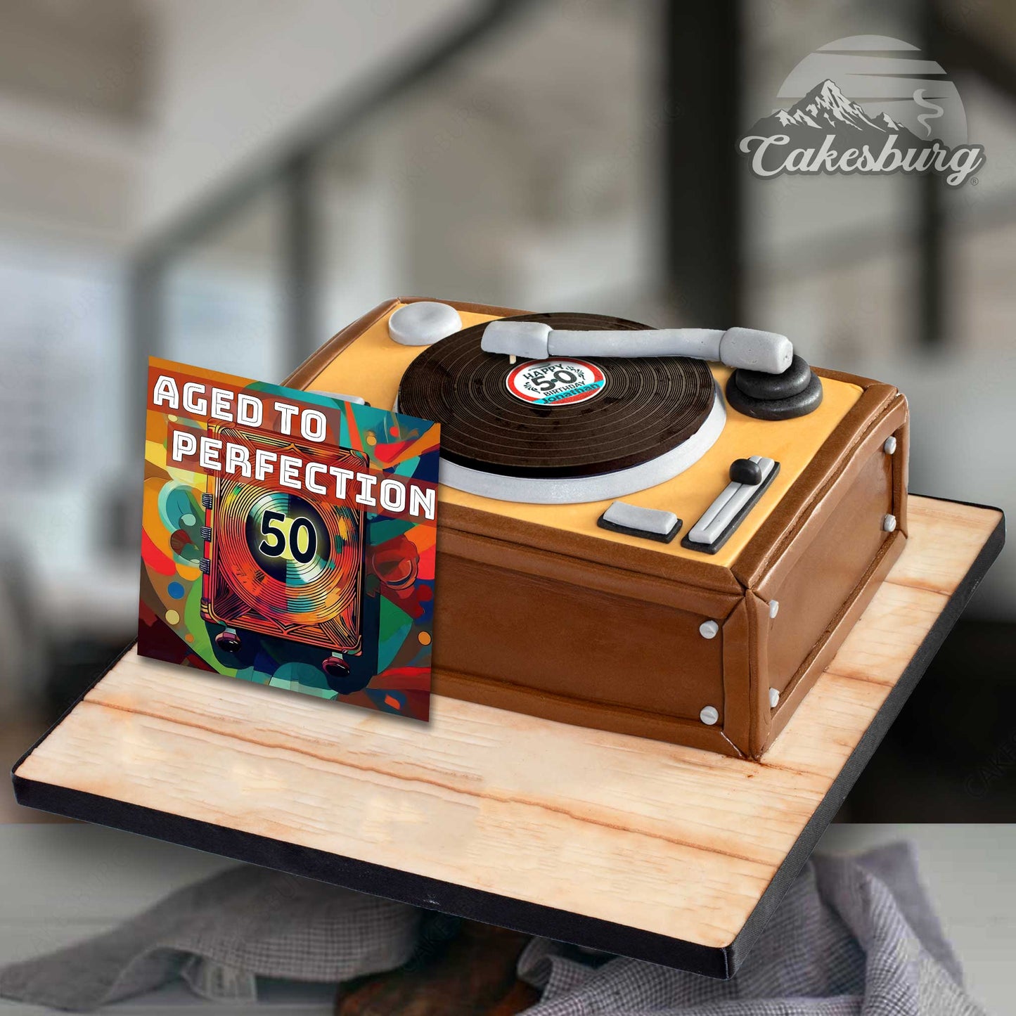 Edible Fondant Custom Record Cake Topper