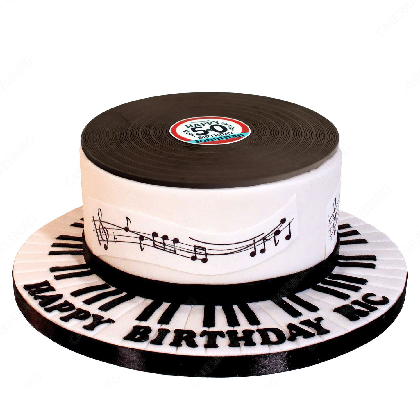 Edible Fondant Custom Record Cake Topper