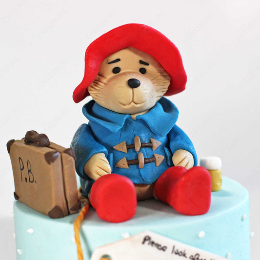 Edible Fondant Travelling Bear Cake Topper Set