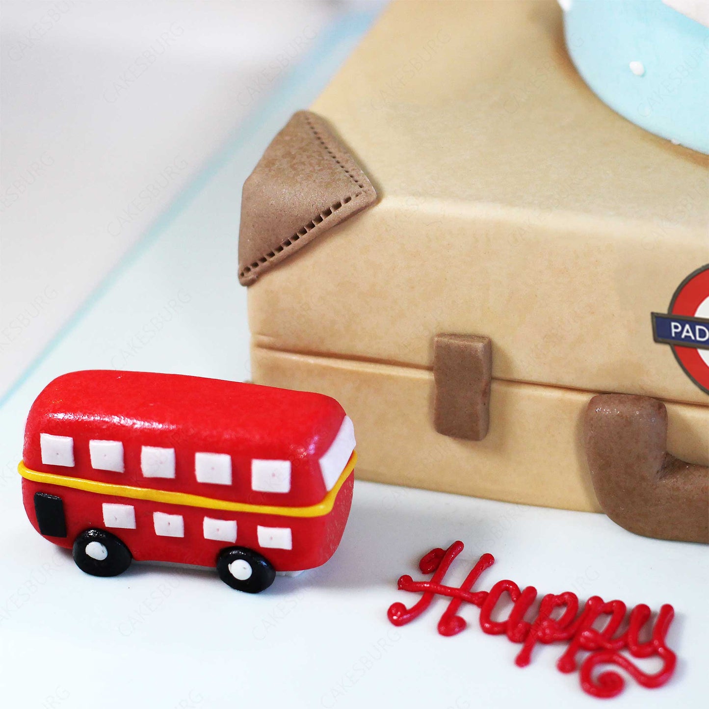 Edible Fondant Travelling Bear Cake Topper Set