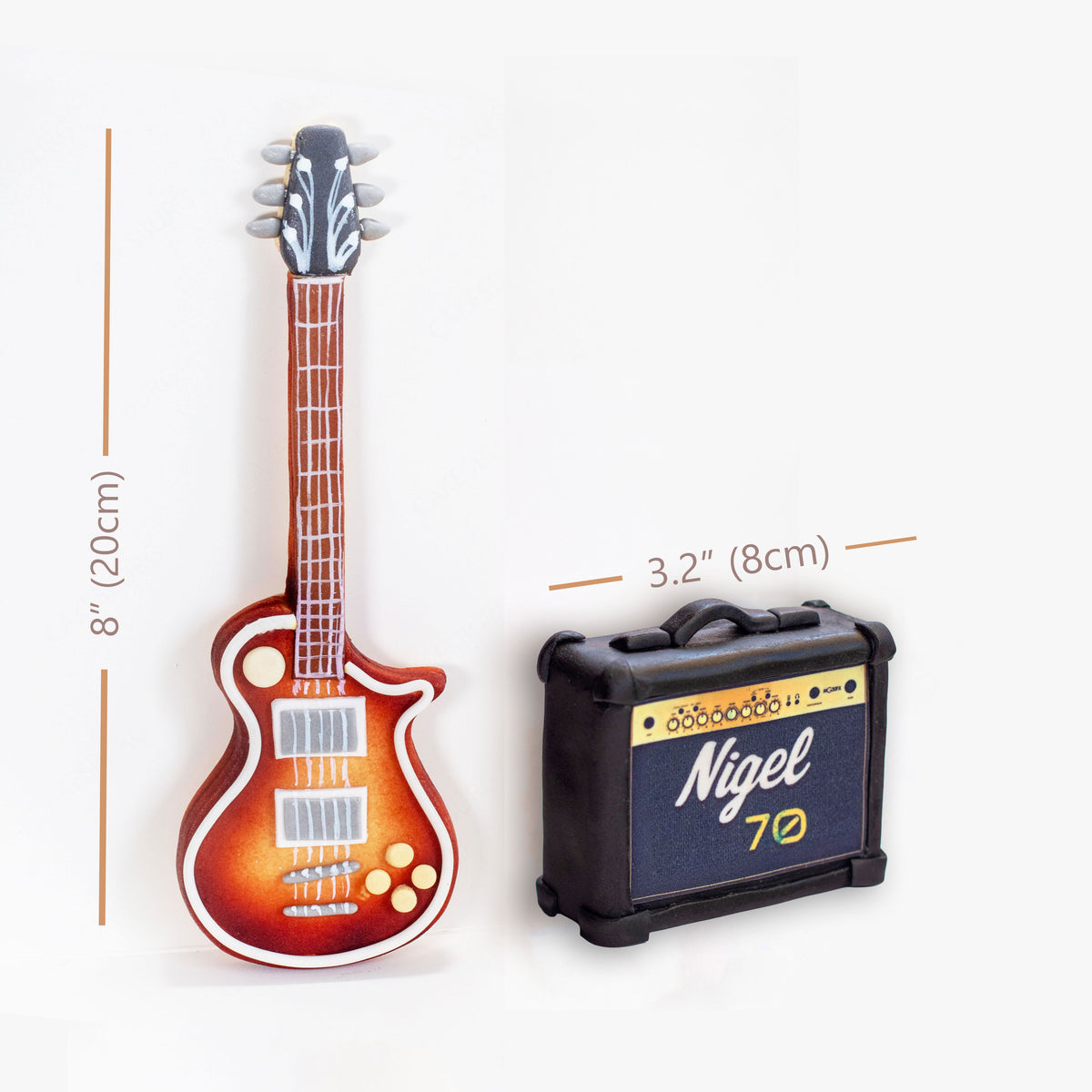 Edible Fondant Guitar and Amp Cake Topper