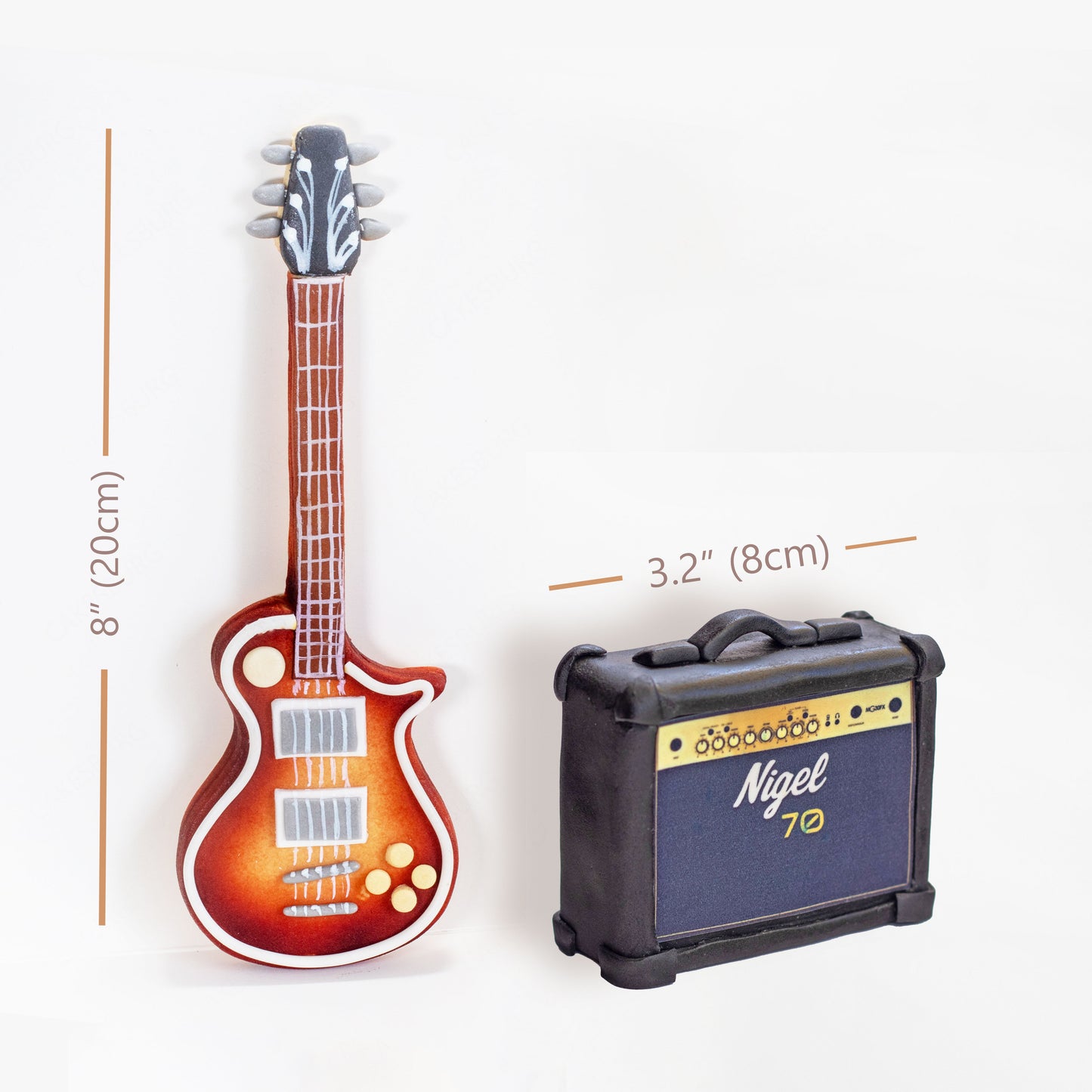 Edible Fondant Guitar and Amp Cake Topper