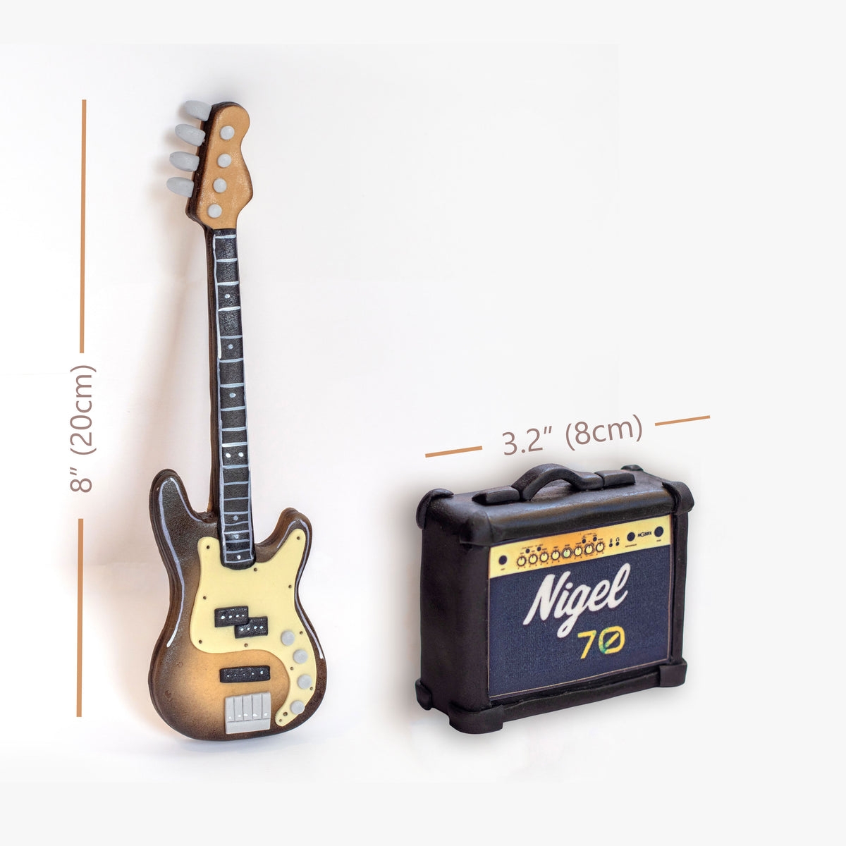 Edible Fondant Bass Guitar and Amp Cake Topper