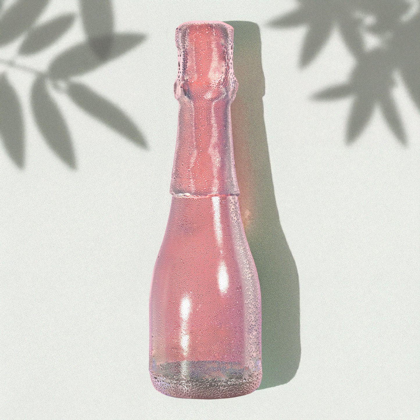 Edible Sugar Half-Height Rose Champagne Bottle Cake Topper