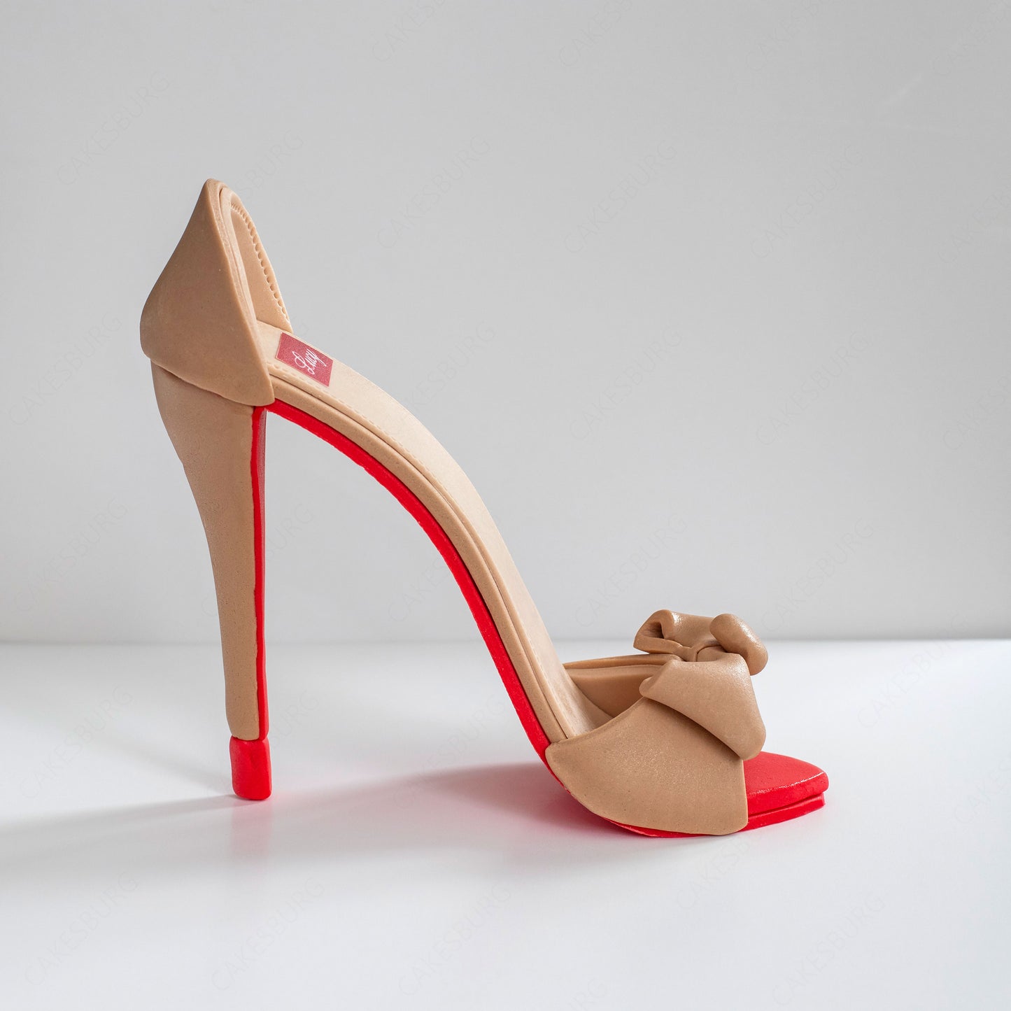 Edible Large Sugar Fondant Tan High Heel Shoe Cake Topper