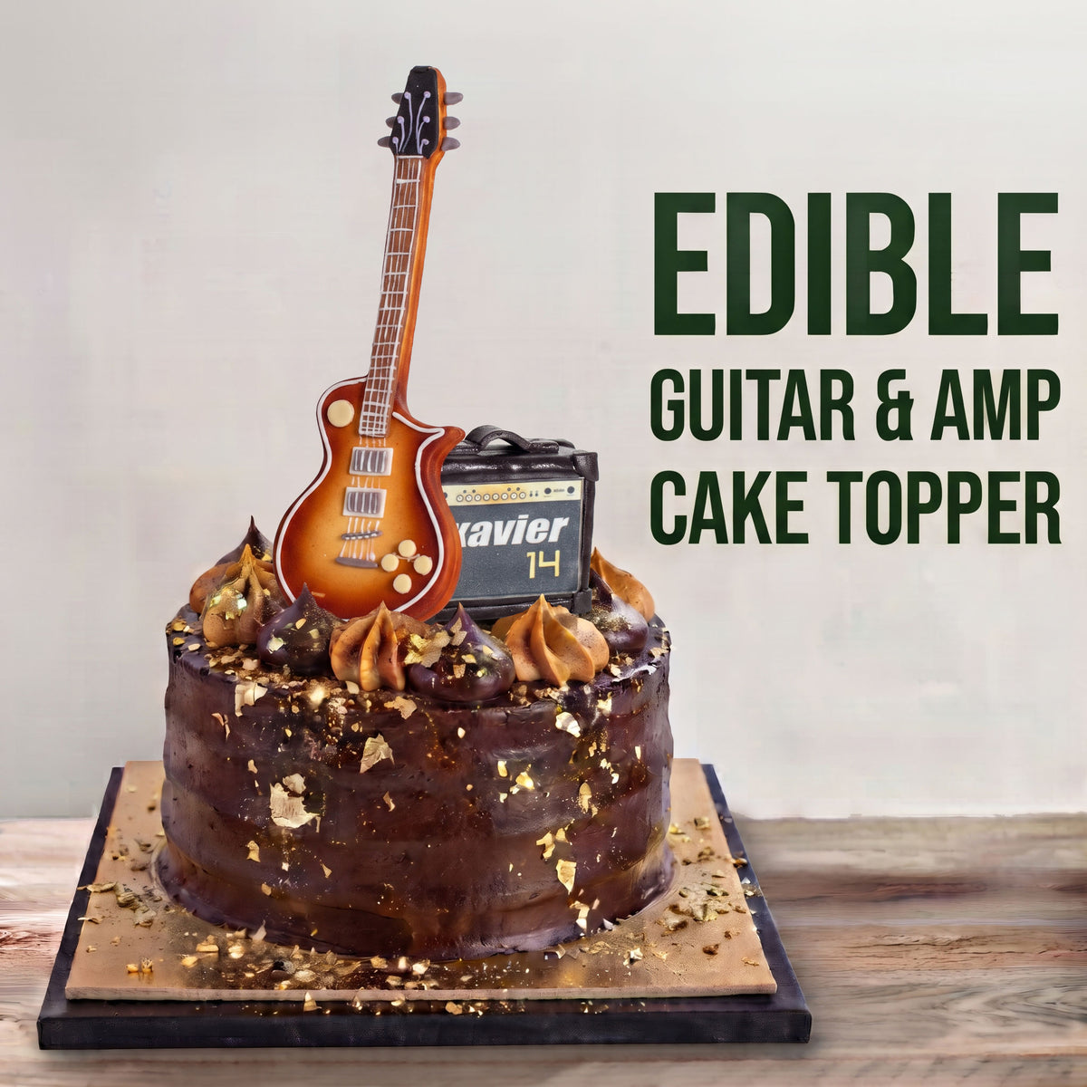 Edible Fondant Guitar and Amp Cake Topper