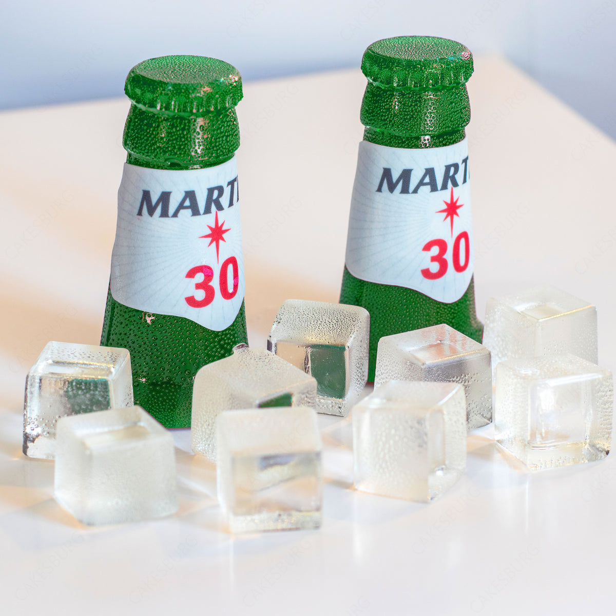 Personalised Edible Beer Bottle Necks Cake Topper – Set of 2 – Brown or Green