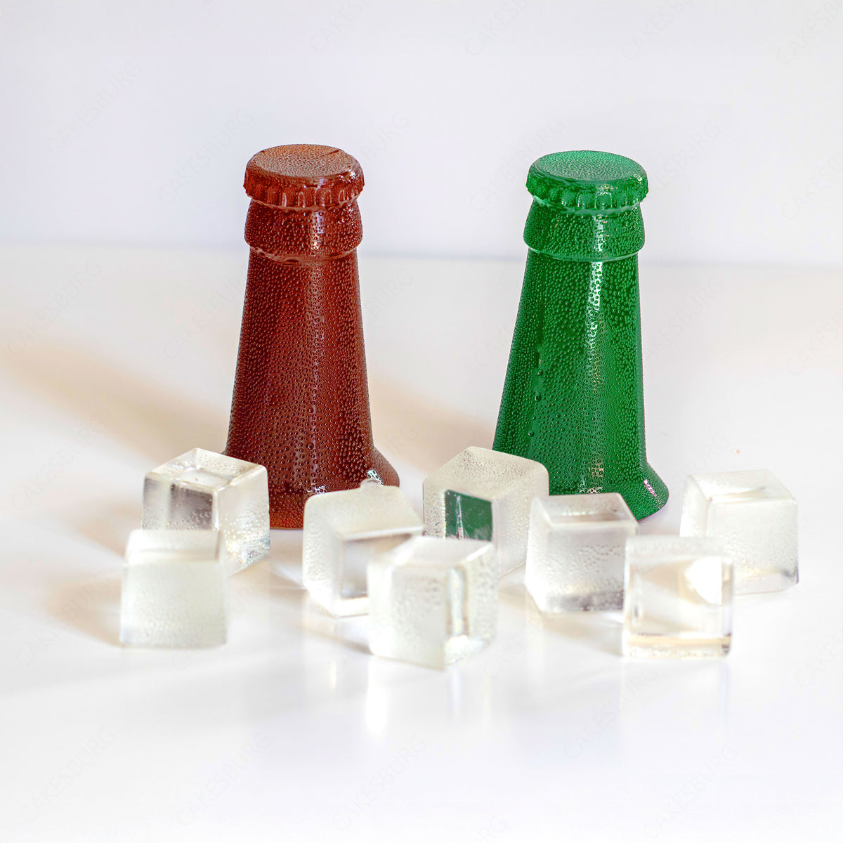 Edible Beer Bottle Necks Cake Topper – Set of 2 – Brown or Green