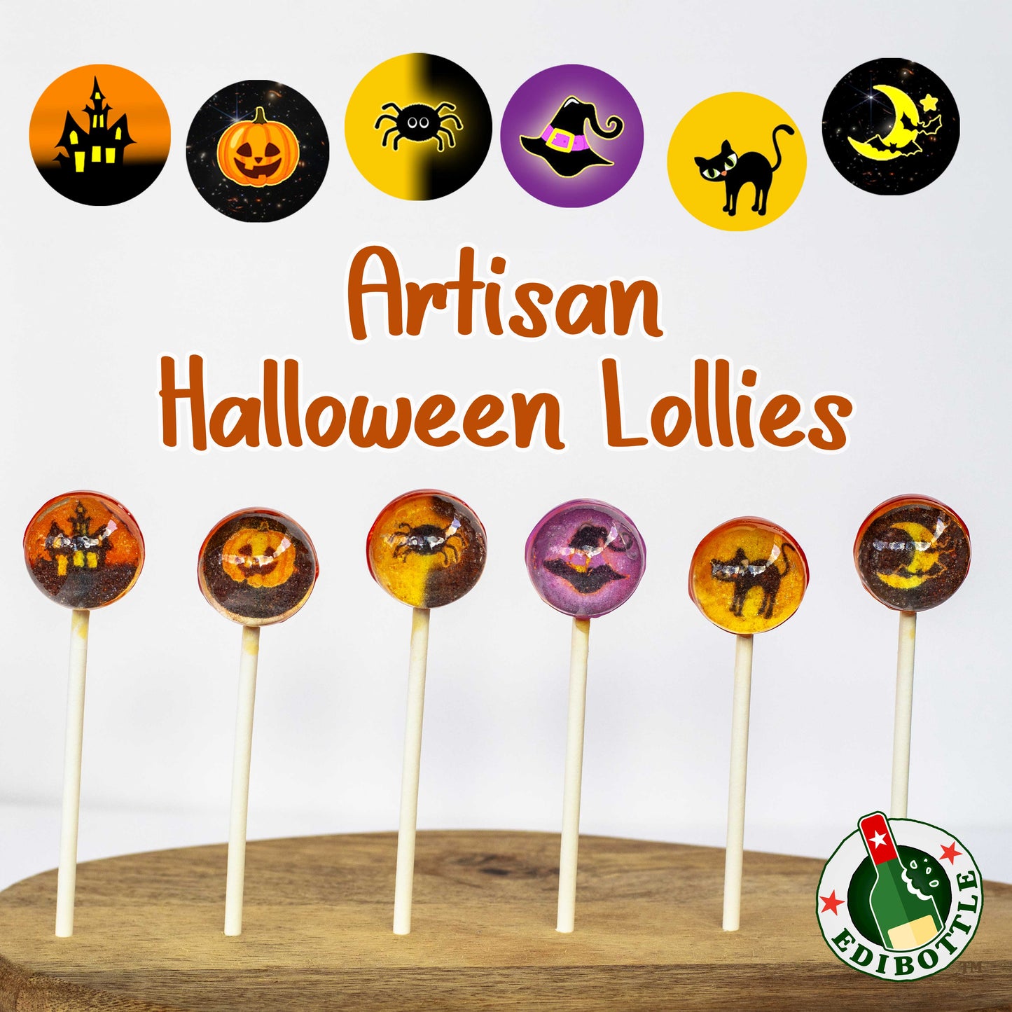 Halloween Gourmet Lollipops - 6 Piece Handmade Set by EdiBottle™