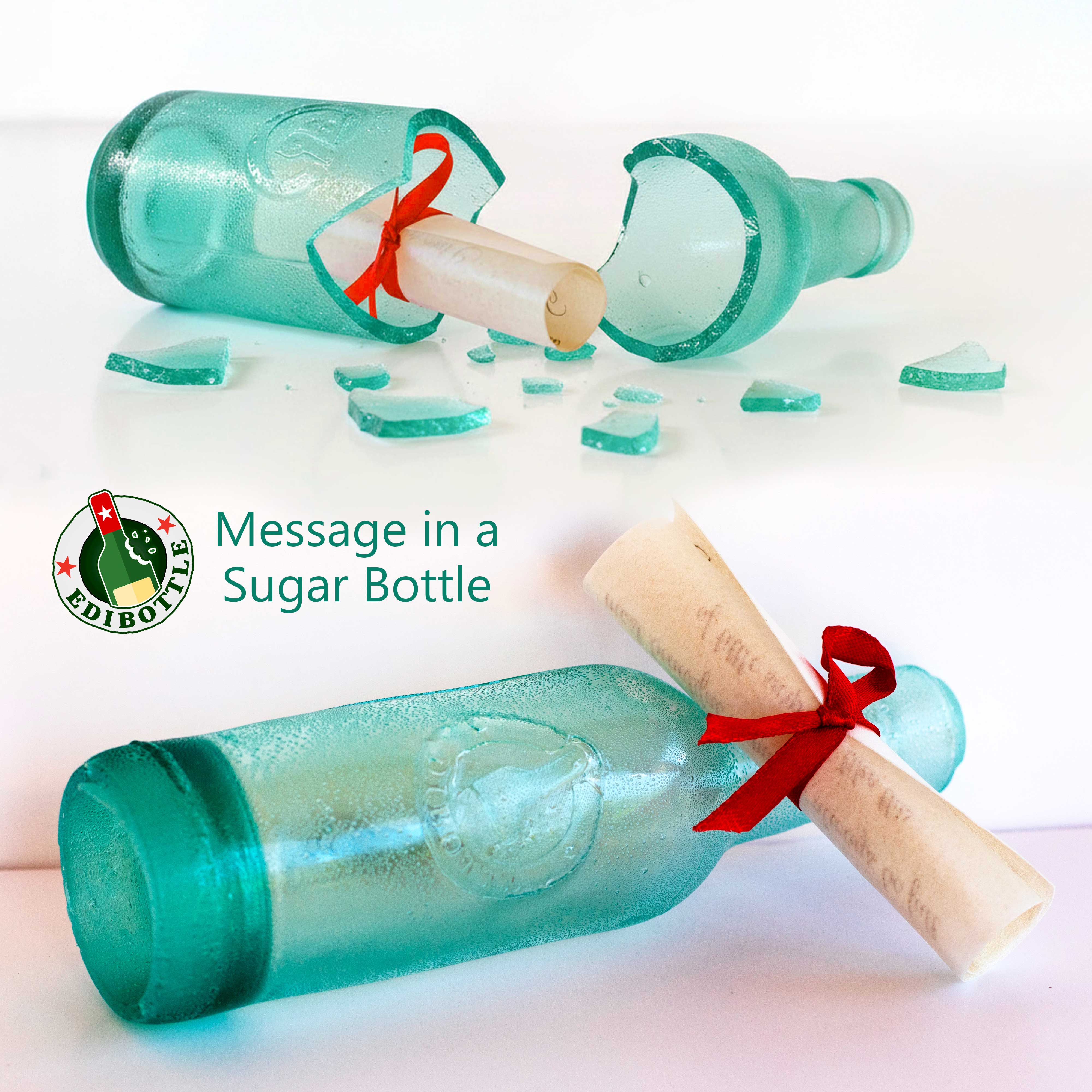EdiBottle™ Edible Sugar “Message in a Bottle” Cake Topper