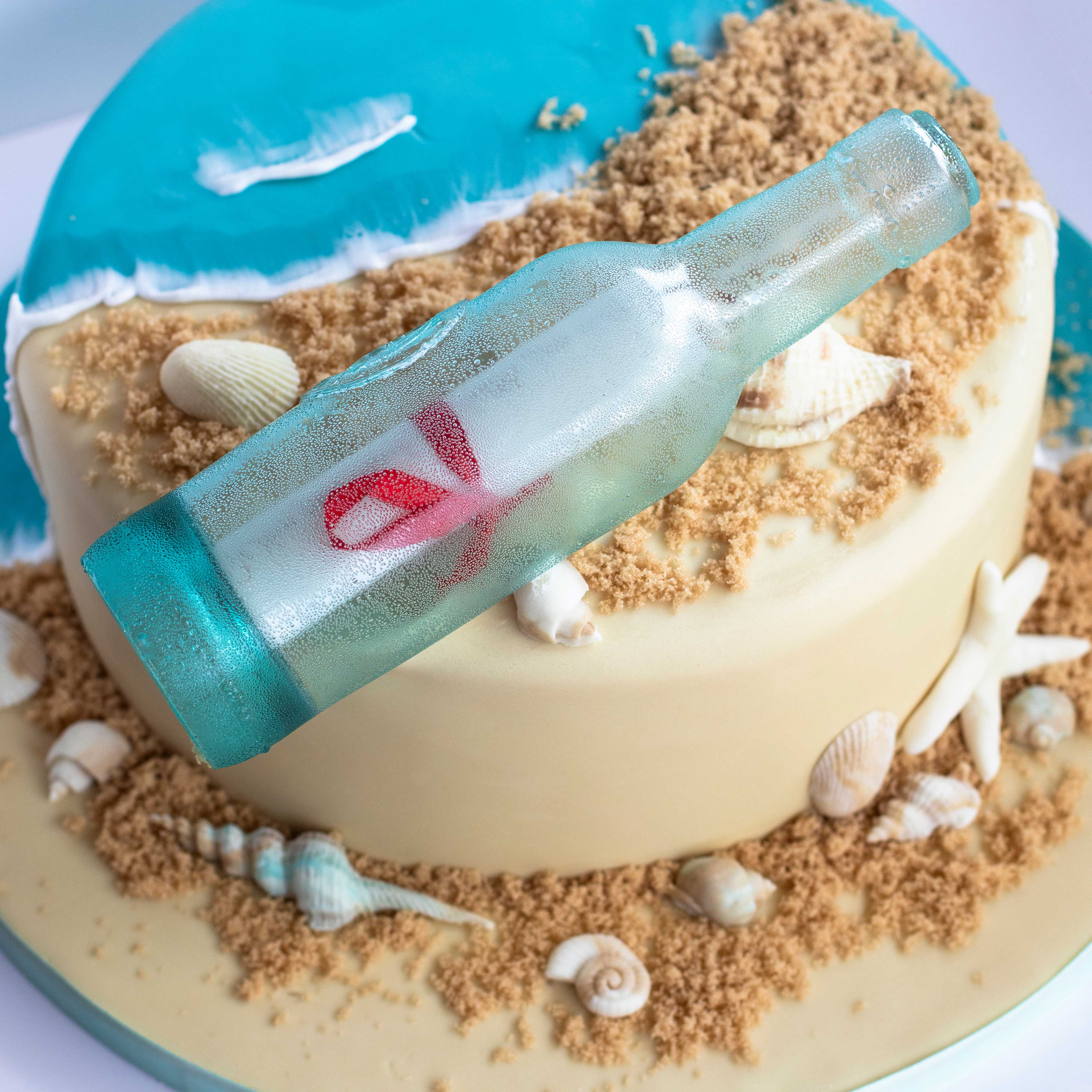 EdiBottle™ Edible Sugar “Message in a Bottle” Cake Topper