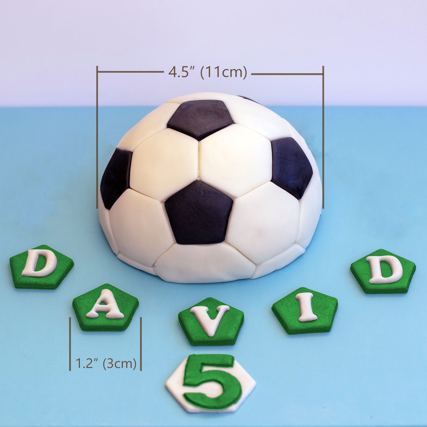Edible Fondant Football Cake Topper