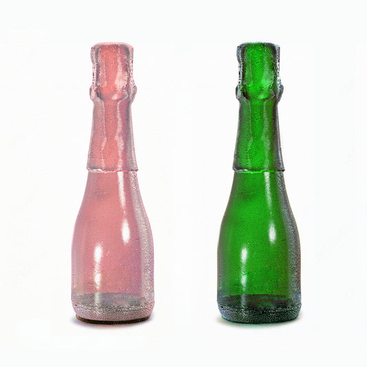 Half-Height Edible Champagne Bottle Cake Topper – Green or Rosé
