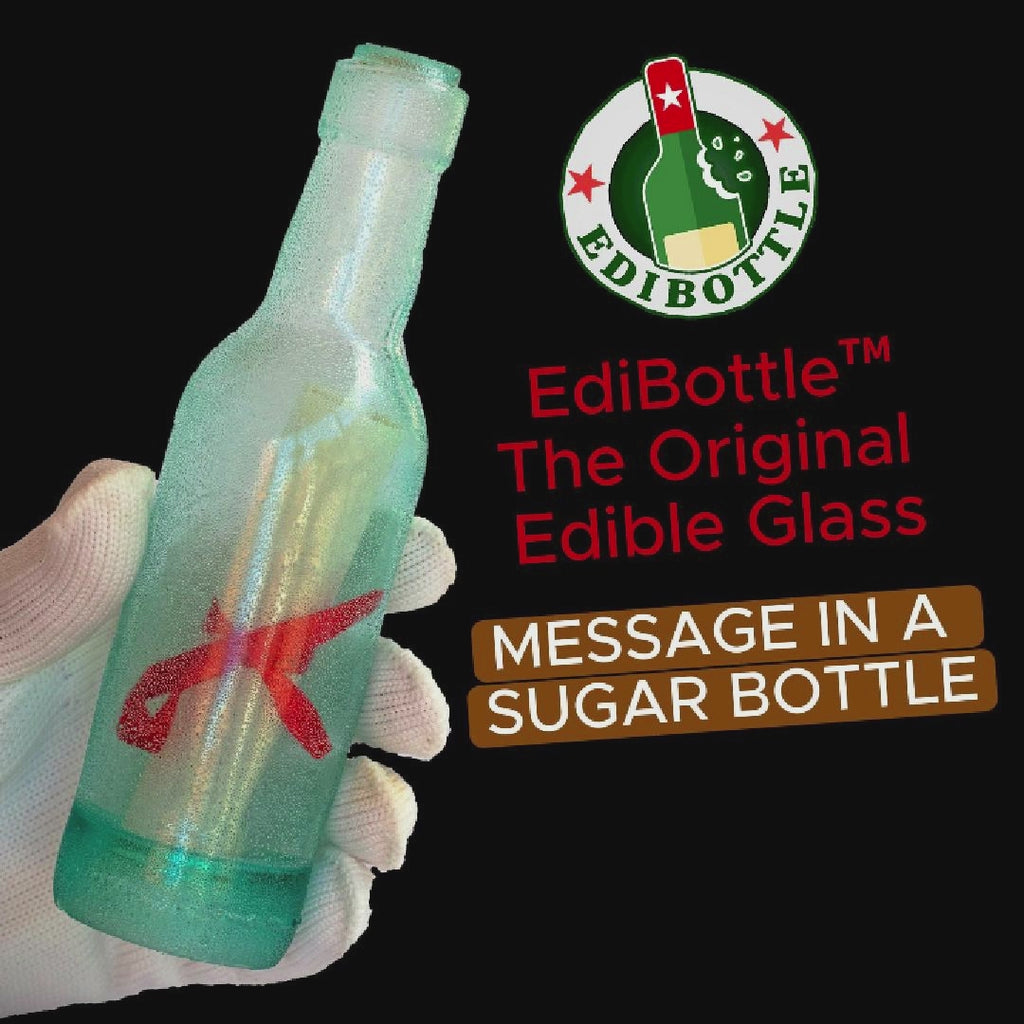 EdiBottle™ Edible Sugar “Message in a Bottle” Cake Topper